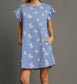 Ribbon Bow Print Ruffle Sleeve Dress
