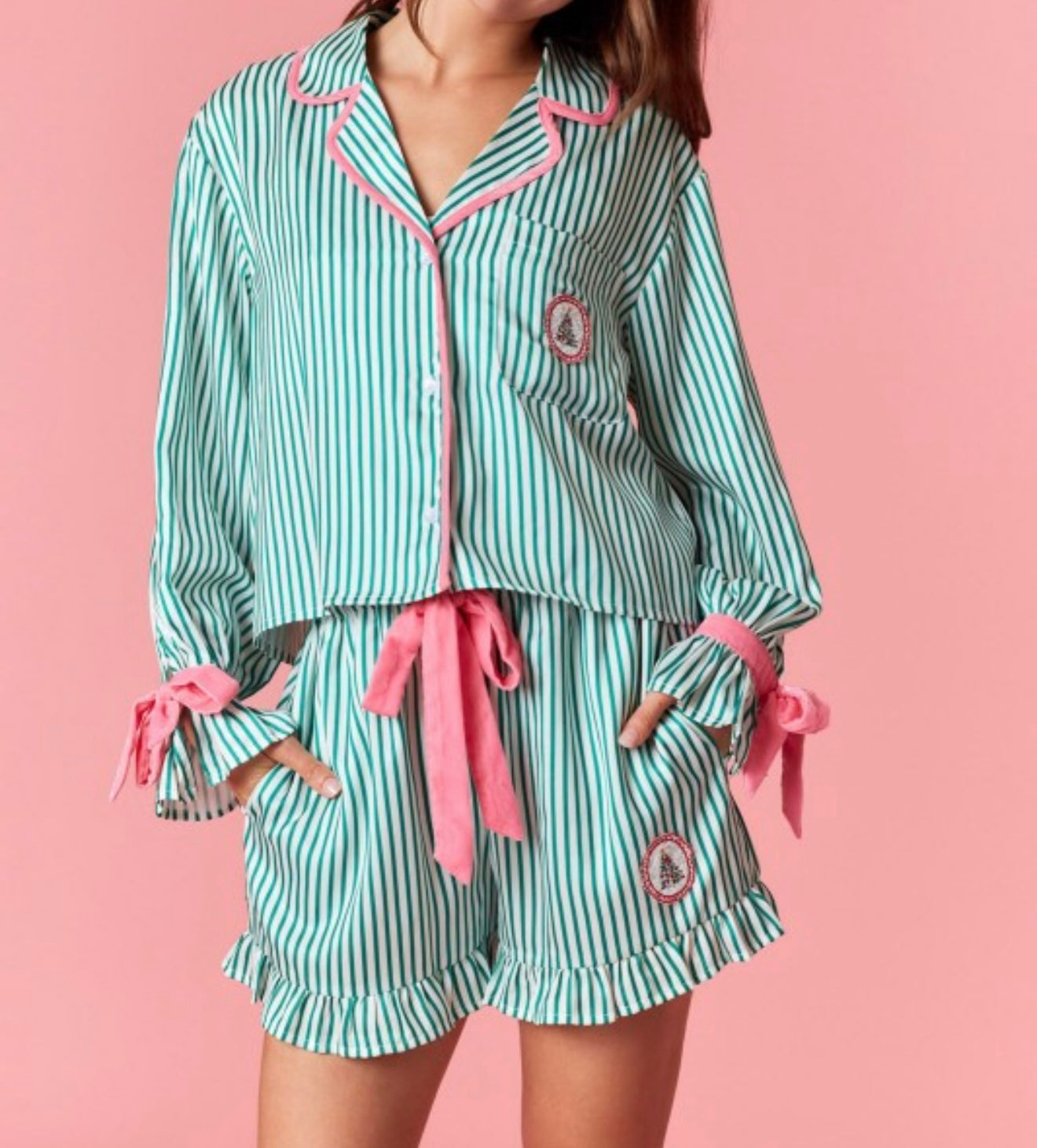 Christmas Candy Striped Pajama Set