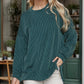 Oversized Ribbed Side Slit Sweatshirt
