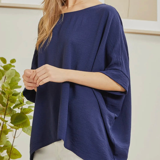 Plus Navy Solid Top