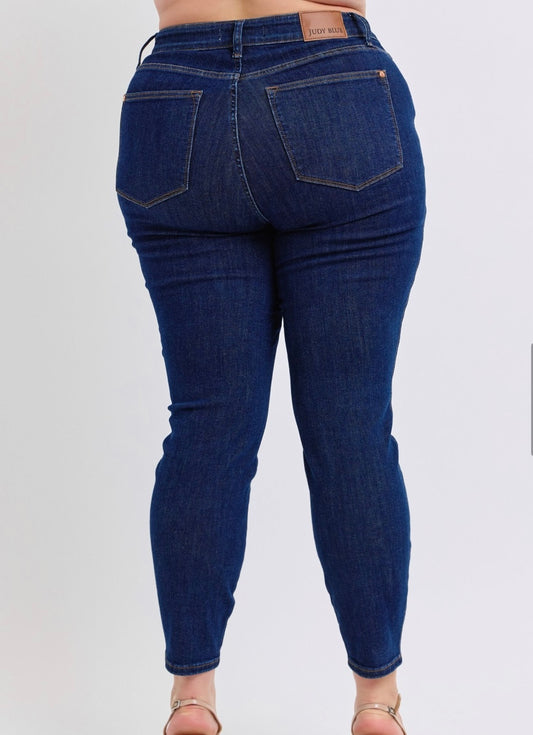 Judy Blue Mid Rise Tummy Control Skinny Fit Jeans Plus Size - 88894