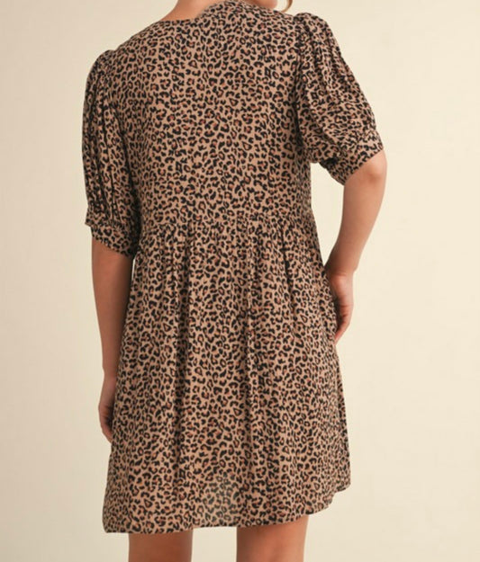 Leopard Print Tie Dress