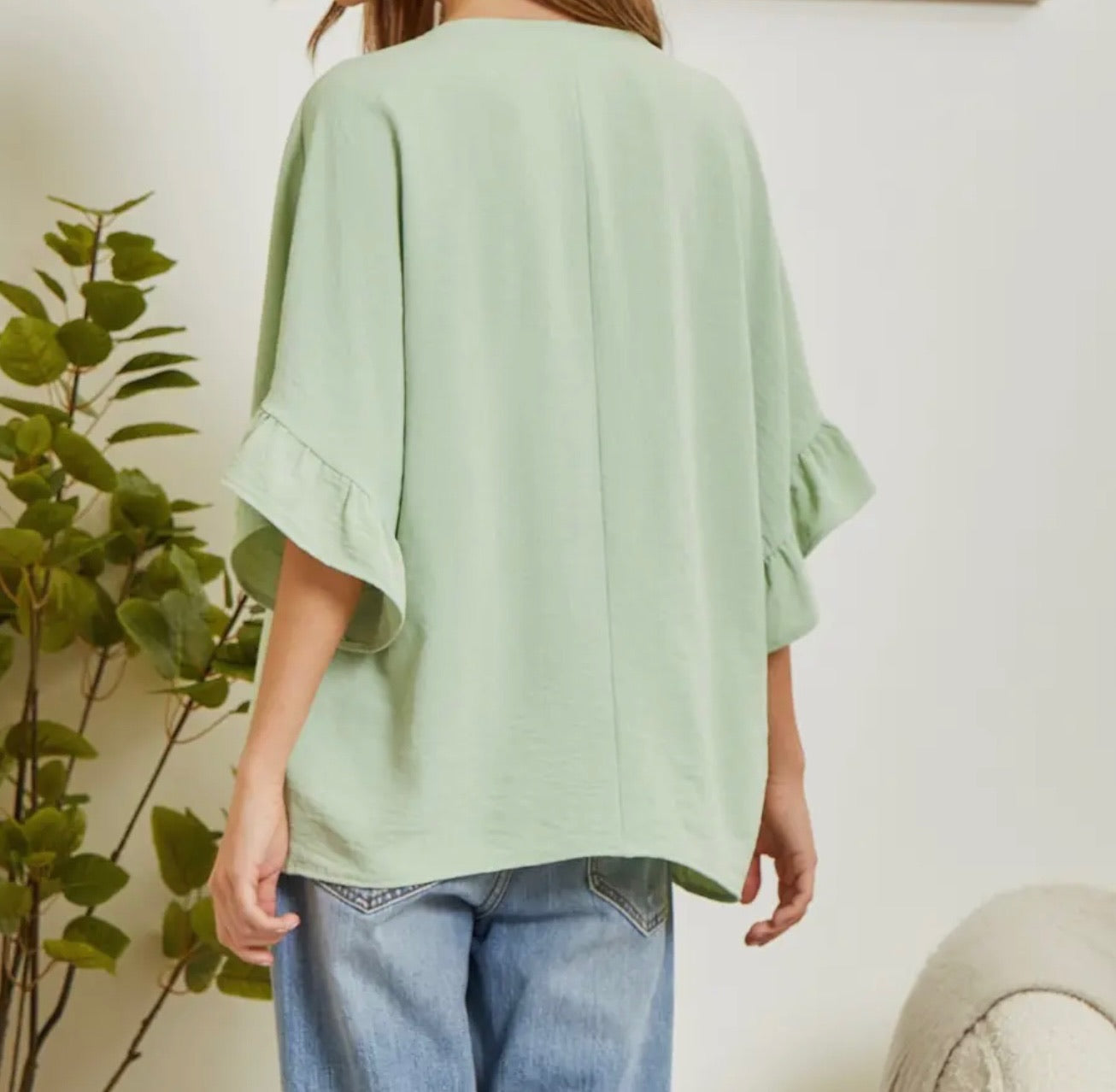 Plus Size Half Sleeve Babydoll Top