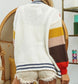 Granny Square Open Knit Cardigan Sweater