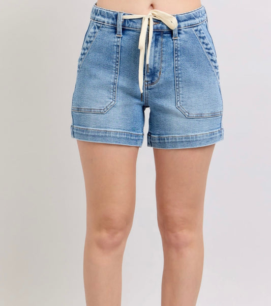 Judy Blue High Waisted Vintage Wash Jogger Shorts