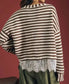 Striped Long Sleeve Lace Top