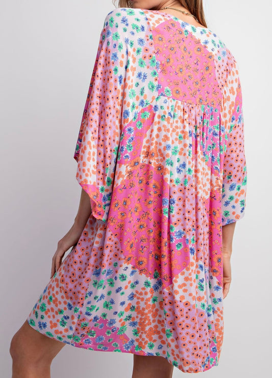 Floral Patchwork Babydoll Dress