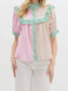 Striped Ruffle Button Down Top