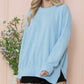 Oversized Ribbed Side Slit Sweatshirt