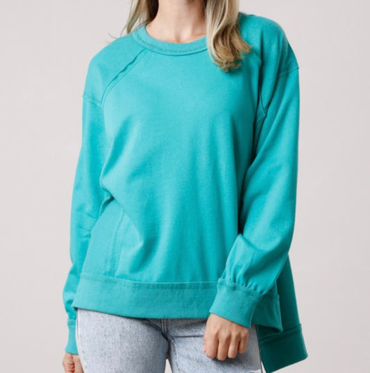 Oversized Terry Reversed Stitch Pullover