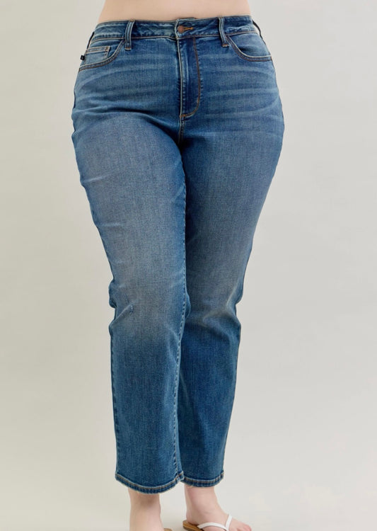 Judy Blue High Waisted Straight Fit Jeans Plus Size - 8601