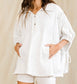 Ash Grey Oversized Drawstring Tie Sleeves Top