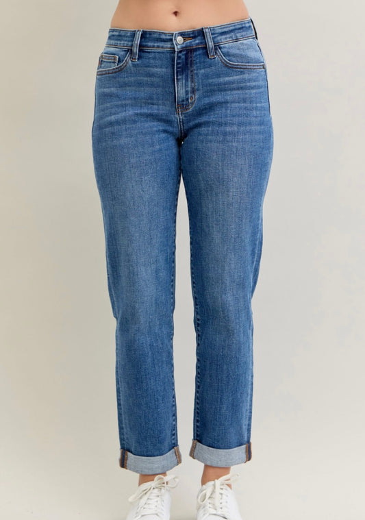 Judy Blue Mid Rise Boyfriend Fit Jeans - 82685