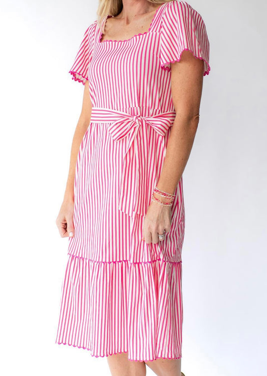 Lined Up Pink Emery Dress