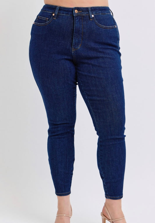 Judy Blue Mid Rise Tummy Control Skinny Fit Jeans Plus Size - 88894