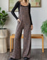 Ribbed Animal Print Relaxed Fit Overall Jumpsuit