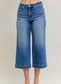 Judy Blue Mid Rise Wide Leg Cropped Jeans - 881006