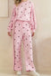 Pink/Burgundy Polka Dot Lounge Set