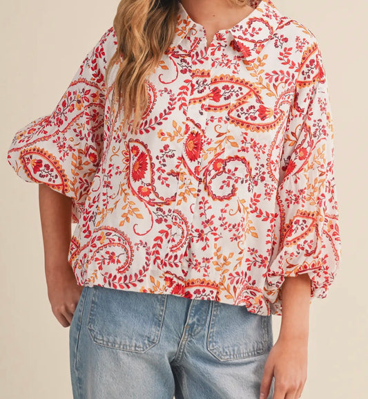 Sunset Paisley Top