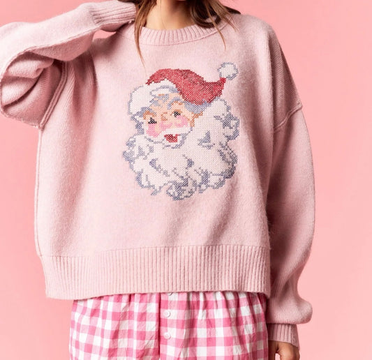 Pink Christmas Santa Sweater