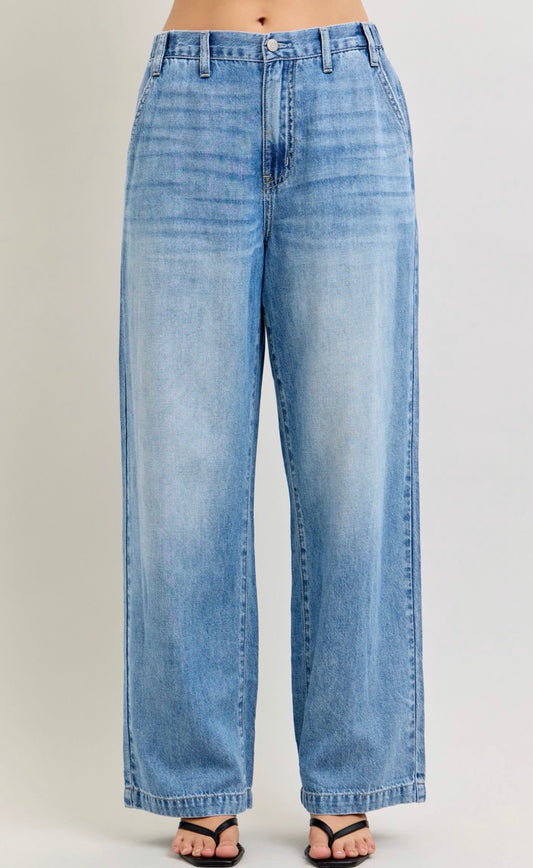Judy Blue High Waisted Featherweight Baggy Elastic Waist Jeans - 881090