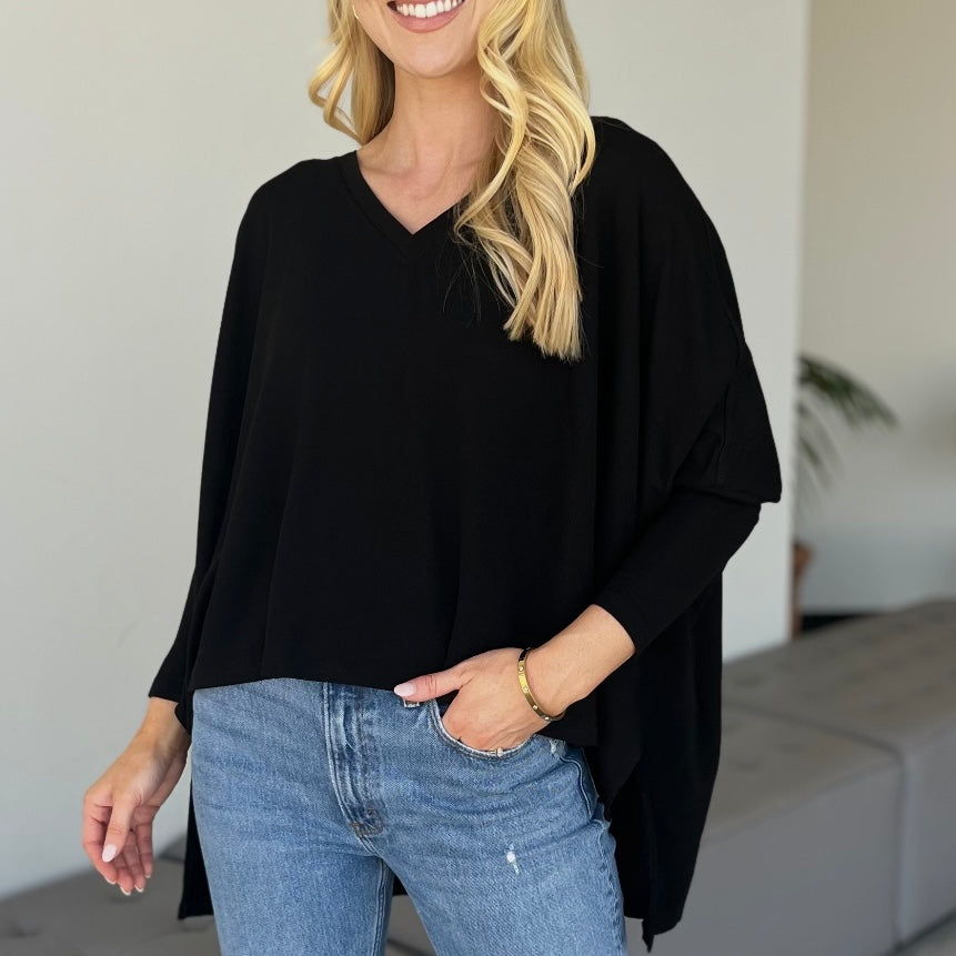 V-Neck Dolman Long Sleeve Top