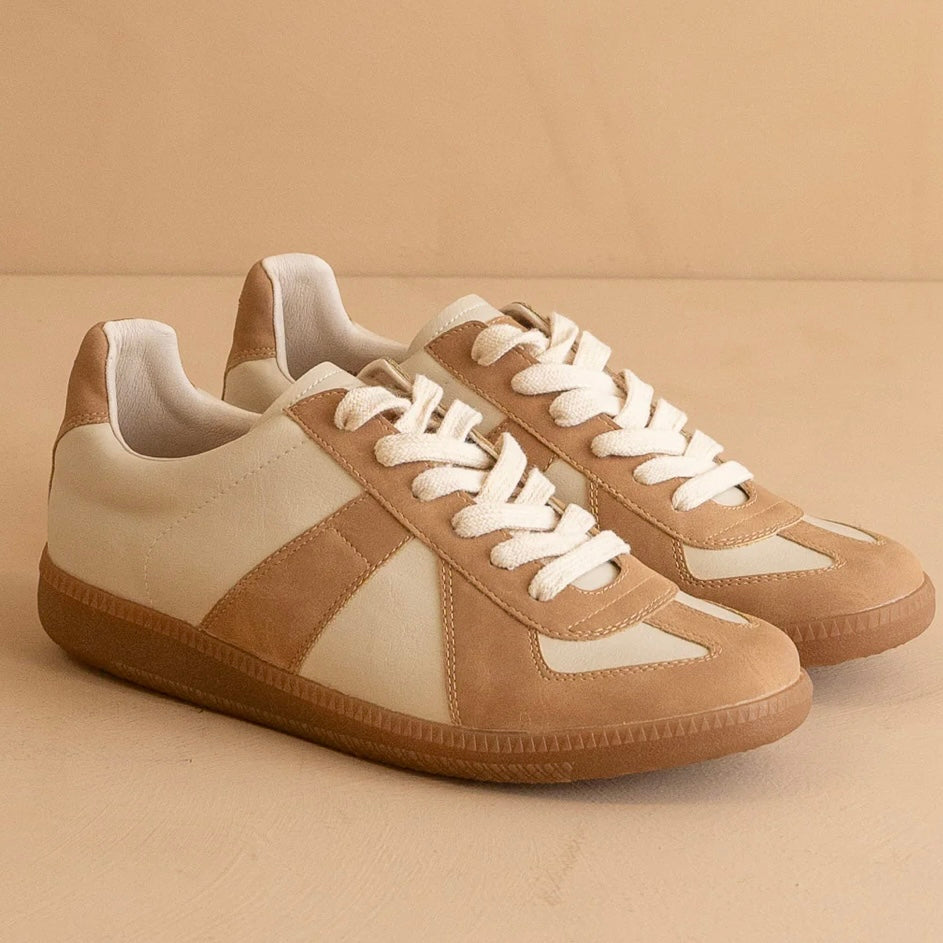 The Noelle Camel Low Top Sneakers