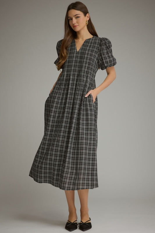 Chic Checkmate Midi Dress