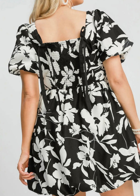 Plus Size Petals After Dark Mini Dress