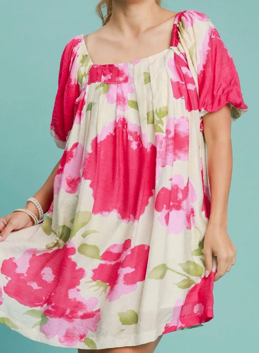 Plus Size Painted Garden Swing Dress