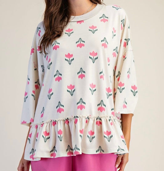 Fresh Picked Oversized Peplum Top