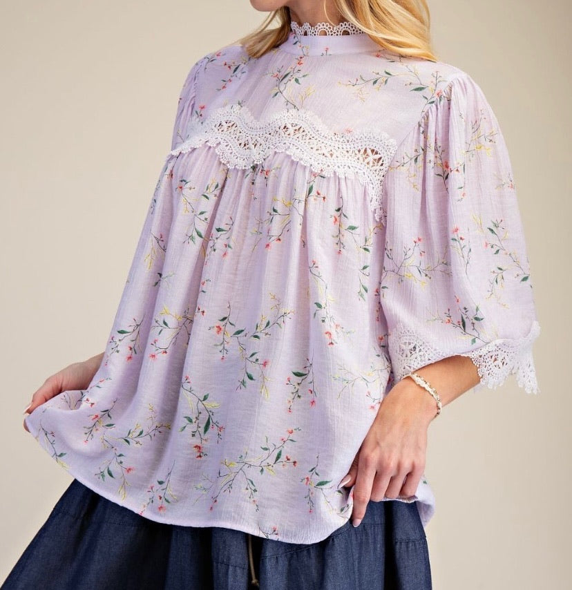 Gracefully Busy High Neck Top