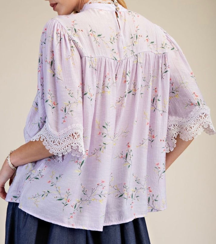 Gracefully Busy High Neck Top