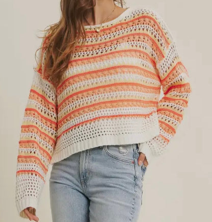 Citrus Sky Crochet Sweater