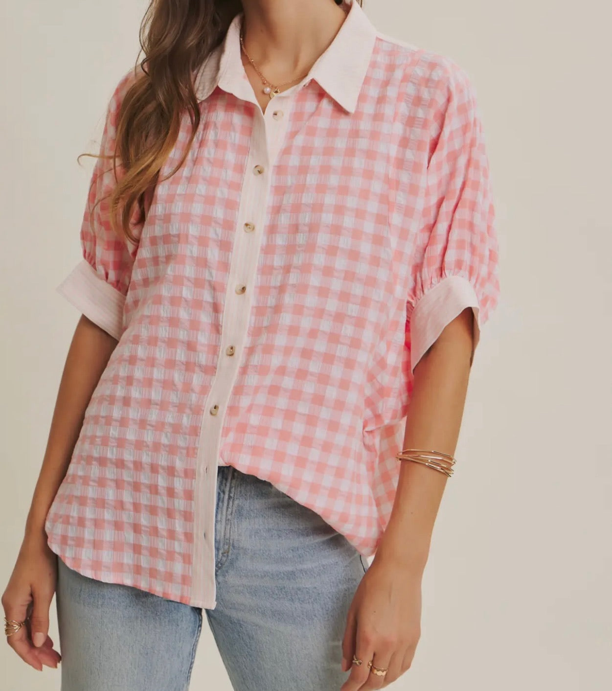 Pink Lemonade Gingham Top