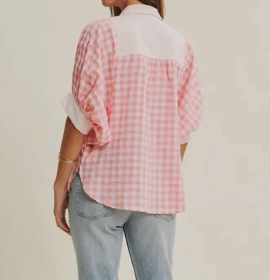 Pink Lemonade Gingham Top