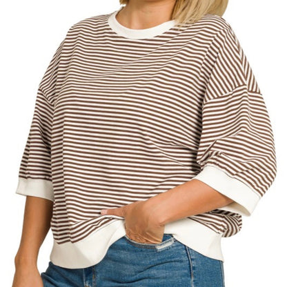 Cherry Pop Striped Plus Size Top