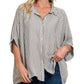 Coastal Striped Short Sleeve Oversized Top