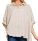 Coastal Striped Short Sleeve Oversized Top