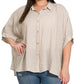 Coastal Striped Plus Size Oversized Top
