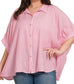 Coastal Striped Plus Size Oversized Top