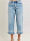 Judy Blue Mid Rise Wide Crop Jeans - 881106