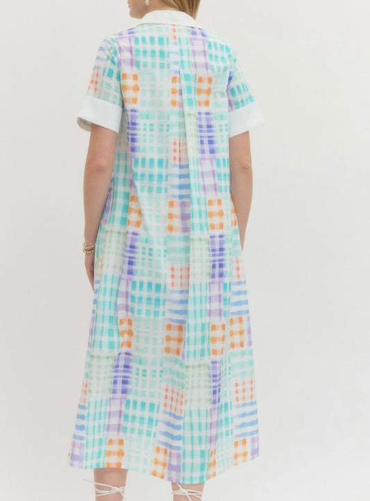 Front Porch Patchwork Midi Dress