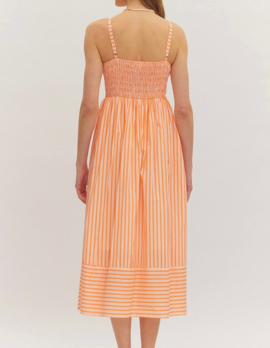Creamsicle Days Striped Midi Dress