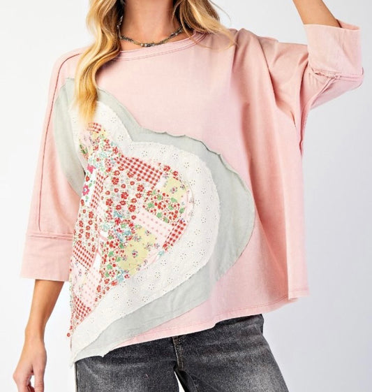 Blush Sweetheart Patchwork Top
