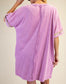 Violet Petals Patchwork T-shirt Dress