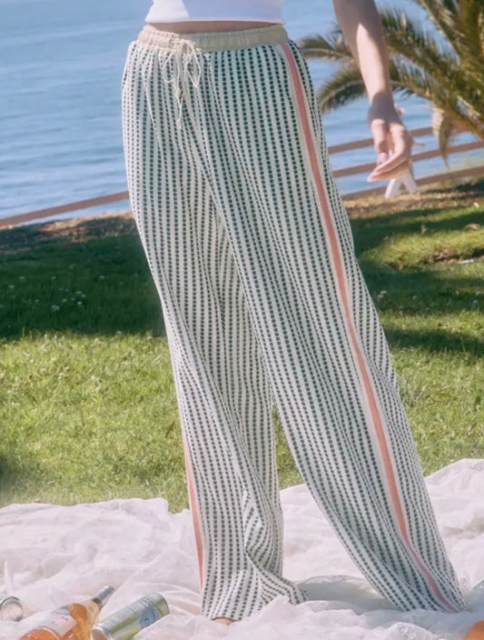 Multi-Color Striped Wafer Sweat Pant