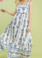 Blue Willow Border Maxi Dress