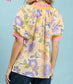 Pastel Petals Ruffle-Neck Top