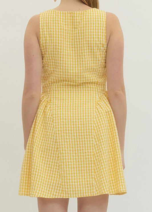 Lemon Meringue Gingham Dress